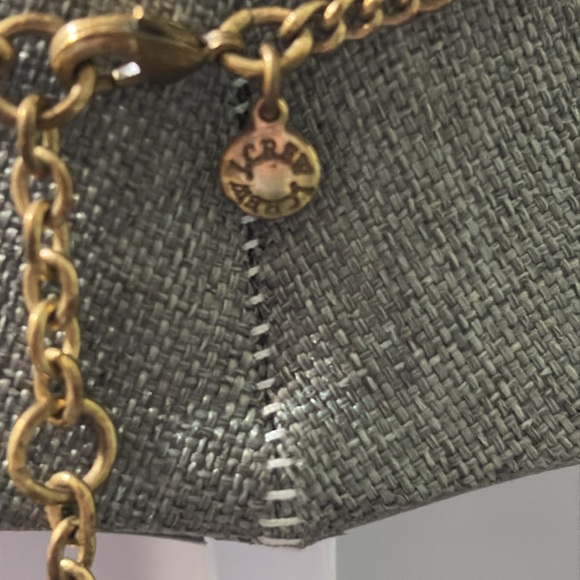 J Crew Gold Tone and Black Rhinestone Pendant adjustable Necklace - Picture 3 of 5